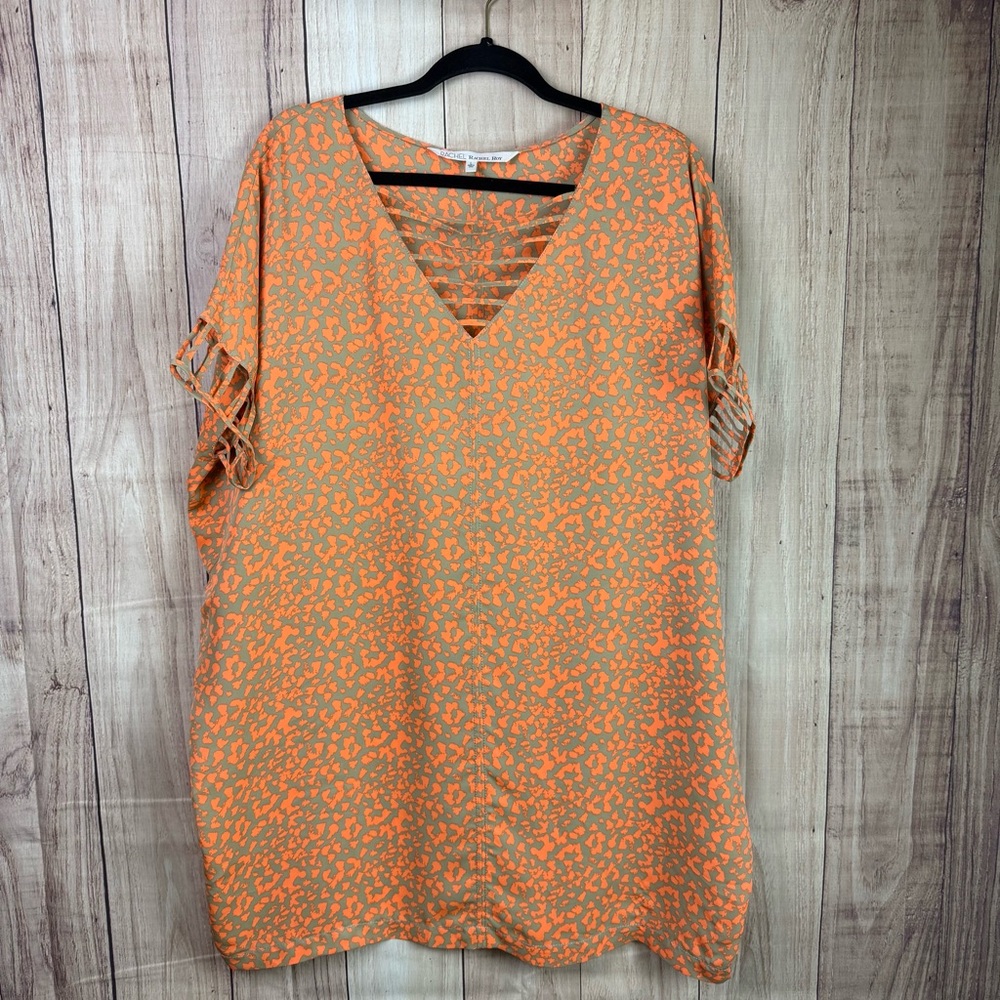 RACHEL Rachel Roy Vibrant Orange Animal Print Tunic
